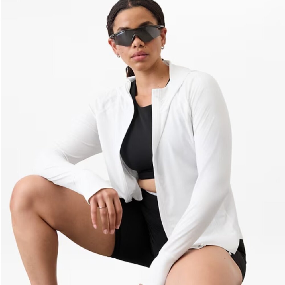Athleta Pacifica Illume UPF Relaxed Jacket 3X Bright White NEW